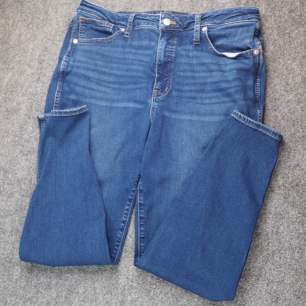 Madewell Jeans Womens 32 Curvy High Rise Skinny Blue Solid Denim Casual Indie‎